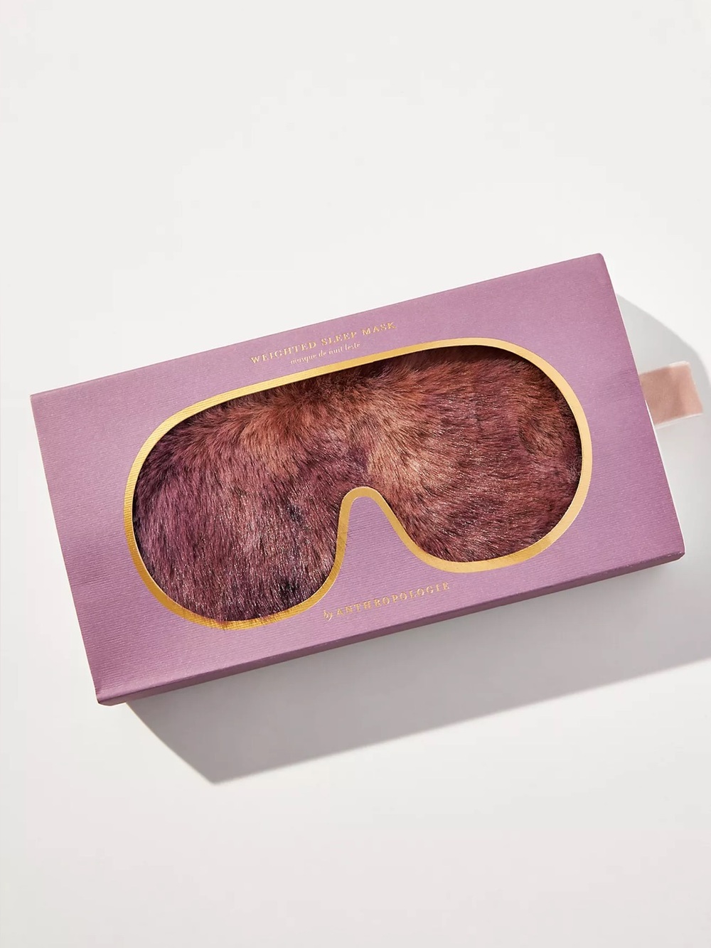 Anthropologie Luxe Dyed Faux Fur Weighted Eye Mask, NEW - Picture 2 of 7